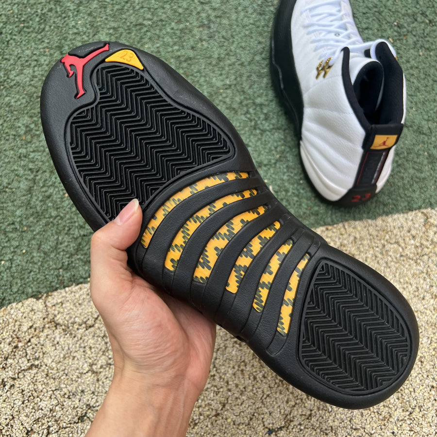 Jordan 12 Ta - I - Black Unisex Streetwear Limited Edition - Introducing the Air Jordan 12 Retro 'Royalty Taxi,' a luxurious twist on the iconic 'Taxi'