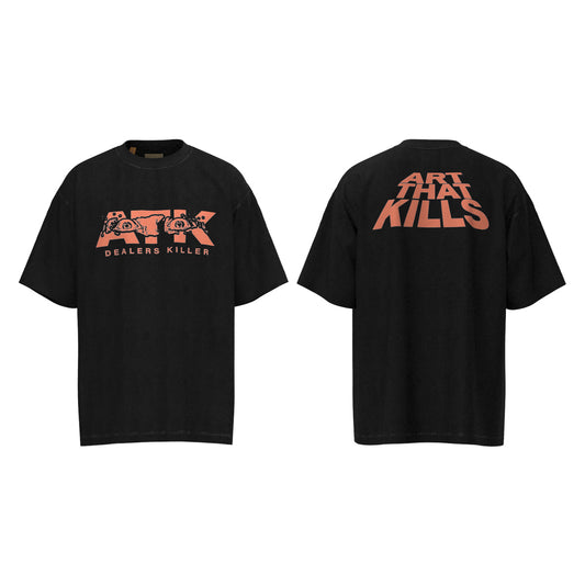 GALLERY Dept Atk T-Shirt - Black Unisex Streetwear Limited Edition - The 'Gallery Dept. Art That Kills Dealers Killer T-Shirt' is a striking and bold statement