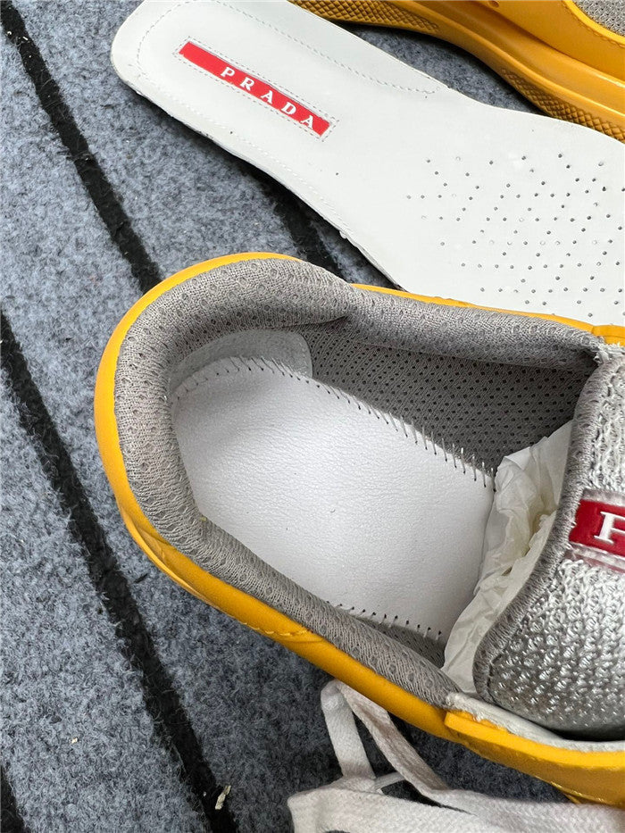 PRADA America's Cup Soft Rubber Silver Sneakers - Yellow Unisex Streetwear Limited Edition
