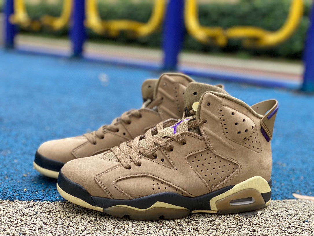 Jordan 6 Wmns Gore-te - brown Kelp Unisex Streetwear Limited Edition