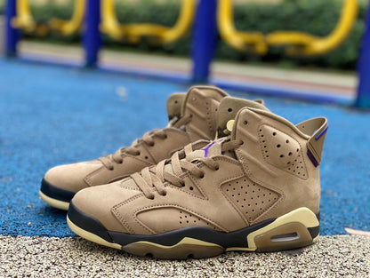 Jordan 6 Wmns Gore-te - brown Kelp Unisex Streetwear Limited Edition