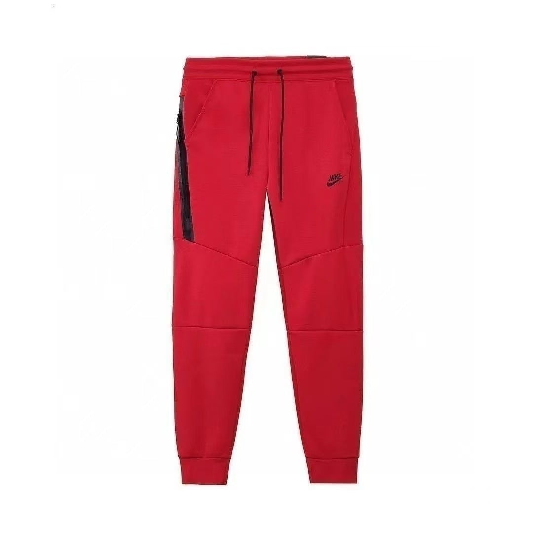 NIKE Tech Fleece Pants - Cedar - Obsidian - Red Unisex Streetwear Limited Edition - The NIKE TECH FLEECE PANTS CEDAR/OBSIDIAN - REPLICA fuse modern sportswear innovation with sleek streetwear