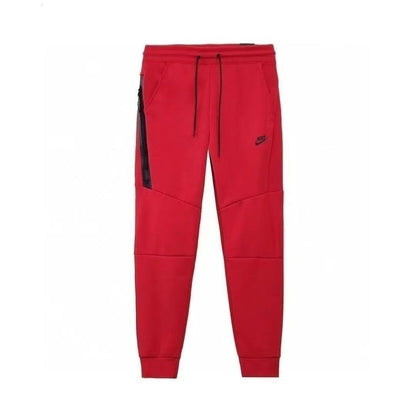 NIKE Tech Fleece Pants - Cedar - Obsidian - Red Unisex Streetwear Limited Edition - The NIKE TECH FLEECE PANTS CEDAR/OBSIDIAN - REPLICA fuse modern sportswear innovation with sleek streetwear