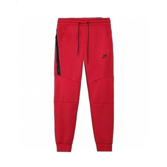 NIKE Tech Fleece Pants - Cedar - Obsidian - Red Unisex Streetwear Limited Edition - The NIKE TECH FLEECE PANTS CEDAR/OBSIDIAN - REPLICA fuse modern sportswear innovation with sleek streetwear