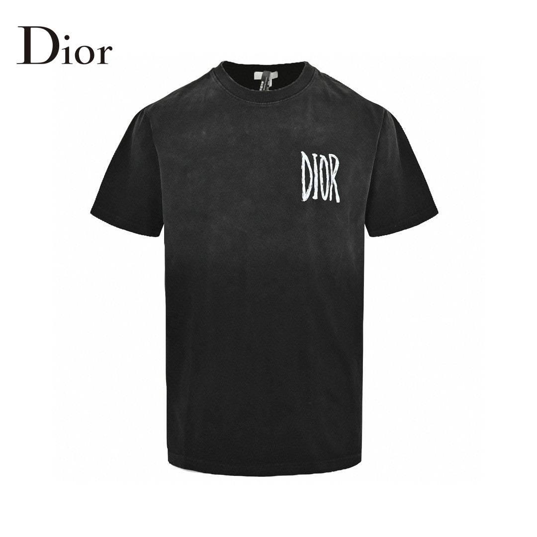 Dior Logo T-shirt (black) Unisex Streetwear Limited Edition - This black Dior T-shirt features a subtle gradient effect, giving it a modern and stylish