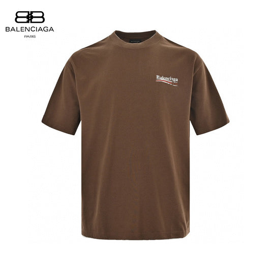 Balenciaga Political Campaign T-shirt (brown) Unisex Streetwear Limited Edition - The Balenciaga Political Campaign T-Shirt in brown offers a sophisticated twist on casual wear. Crafted