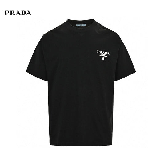 Prada Milano Logo T-shirt - Black Unisex Streetwear Limited Edition - This Prada t-shirt features the iconic Prada Milano logo on the chest, set against a