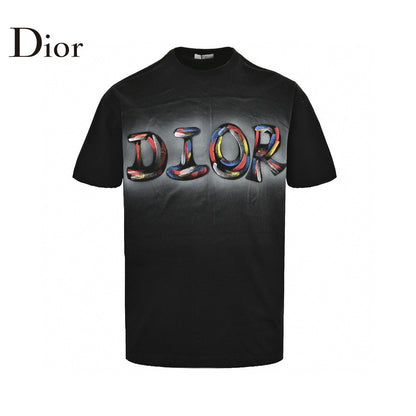 Dior Artistic Logo T-shirt (black) Unisex Streetwear Limited Edition - The Dior Artistic Logo T-Shirt in black is a statement piece that blends bold design