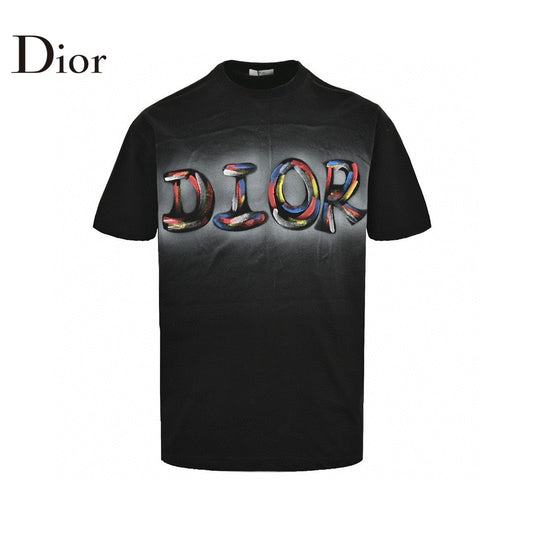 Dior Artistic Logo T-shirt (black) Unisex Streetwear Limited Edition - The Dior Artistic Logo T-Shirt in black is a statement piece that blends bold design