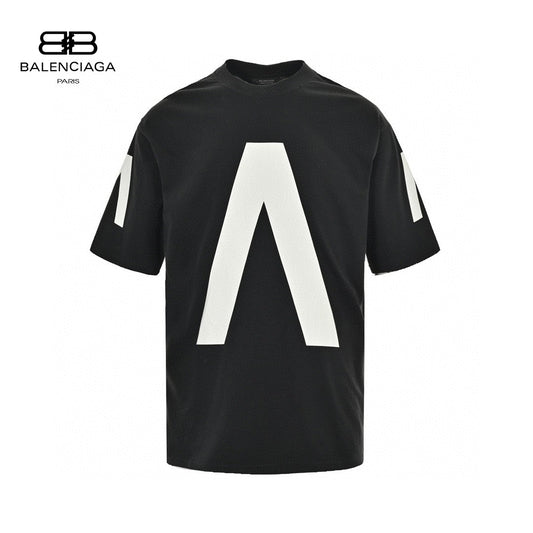 Balenciaga White Logo Graphic T-shirt (black) Unisex Streetwear Limited Edition - The Balenciaga White Logo Graphic T-Shirt in black is a bold statement piece, featuring a
