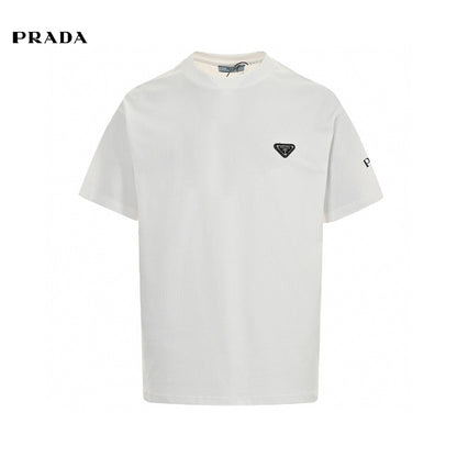 Prada Logo T-shirt (white) Unisex Streetwear Limited Edition - This Prada t-shirt features the iconic Prada logo on the chest and sleeve. Made from