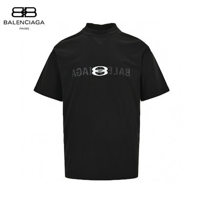 Balenciaga Reflective Logo T-shirt - Black Unisex Streetwear Limited Edition - This Balenciaga Reflective Logo Black T-Shirt features a distinctive reflective Balenciaga logo on the front,