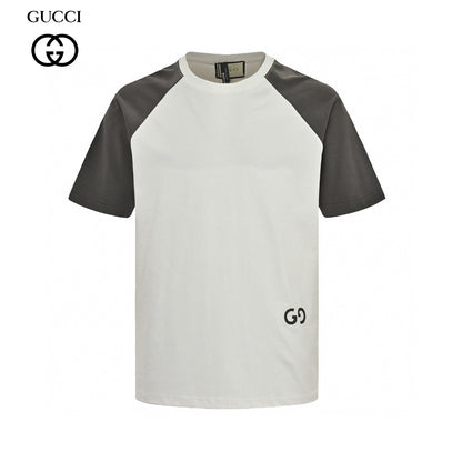 Gucci Two-tone T-shirt With Gg Logo - White Unisex Streetwear Limited Edition - This Gucci Two-Tone T-Shirt offers a sleek and stylish take on casual wear. Crafted from