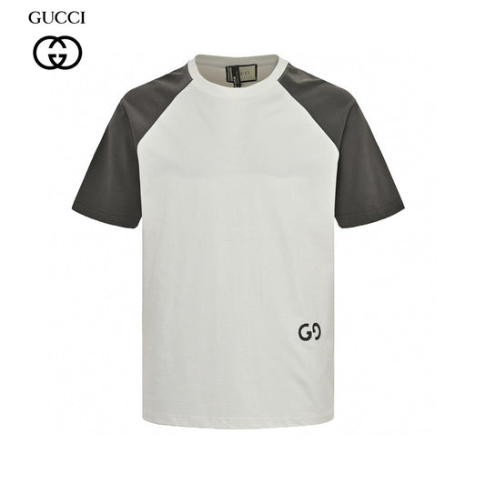 Gucci Two-tone T-shirt With Gg Logo - White Unisex Streetwear Limited Edition - This Gucci Two-Tone T-Shirt offers a sleek and stylish take on casual wear. Crafted from