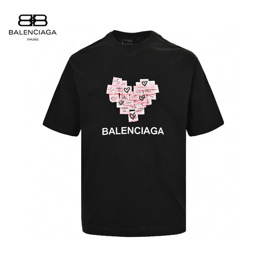 Balenciaga Love Notes T-shirt In - Black Unisex Streetwear Limited Edition - The Balenciaga Love Notes T-Shirt in black is a striking and fashionable piece that adds