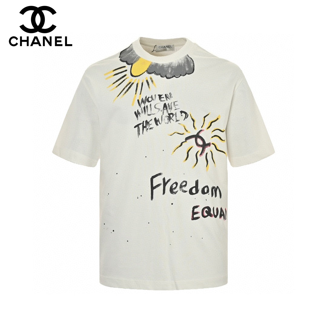 Chanel 'women Will Save The World' T-shirt In - White Unisex Streetwear Limited Edition - The Chanel 'Women Will Save The World' T-Shirt in white is a bold and empowering
