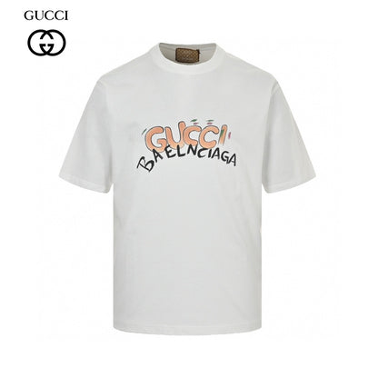 Gucci - Balenciaga Collaboration T-shirt (white) Unisex Streetwear Limited Edition - The Gucci x Balenciaga Collaboration T-Shirt in white is a standout piece from the highly