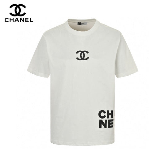 Chanel Double C Logo T-shirt (white) Unisex Streetwear Limited Edition - The Chanel Double C Logo T-Shirt in white exemplifies effortless elegance and luxury. Crafted from