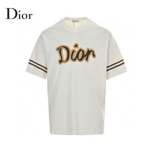 Dior And Brown T-shirt - White Unisex Streetwear Limited Edition - This Dior t-shirt features a bold graphic design with 'Dior' text prominently displayed. The white