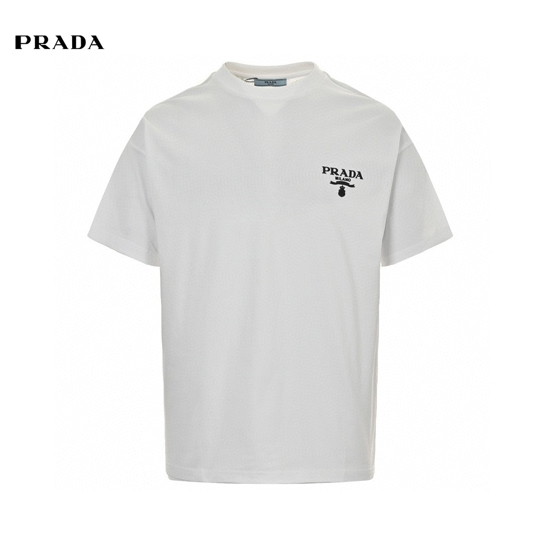 Prada Milano Logo T-shirt - White Unisex Streetwear Limited Edition - This Prada t-shirt features the iconic Prada Milano logo on the chest. The clean and