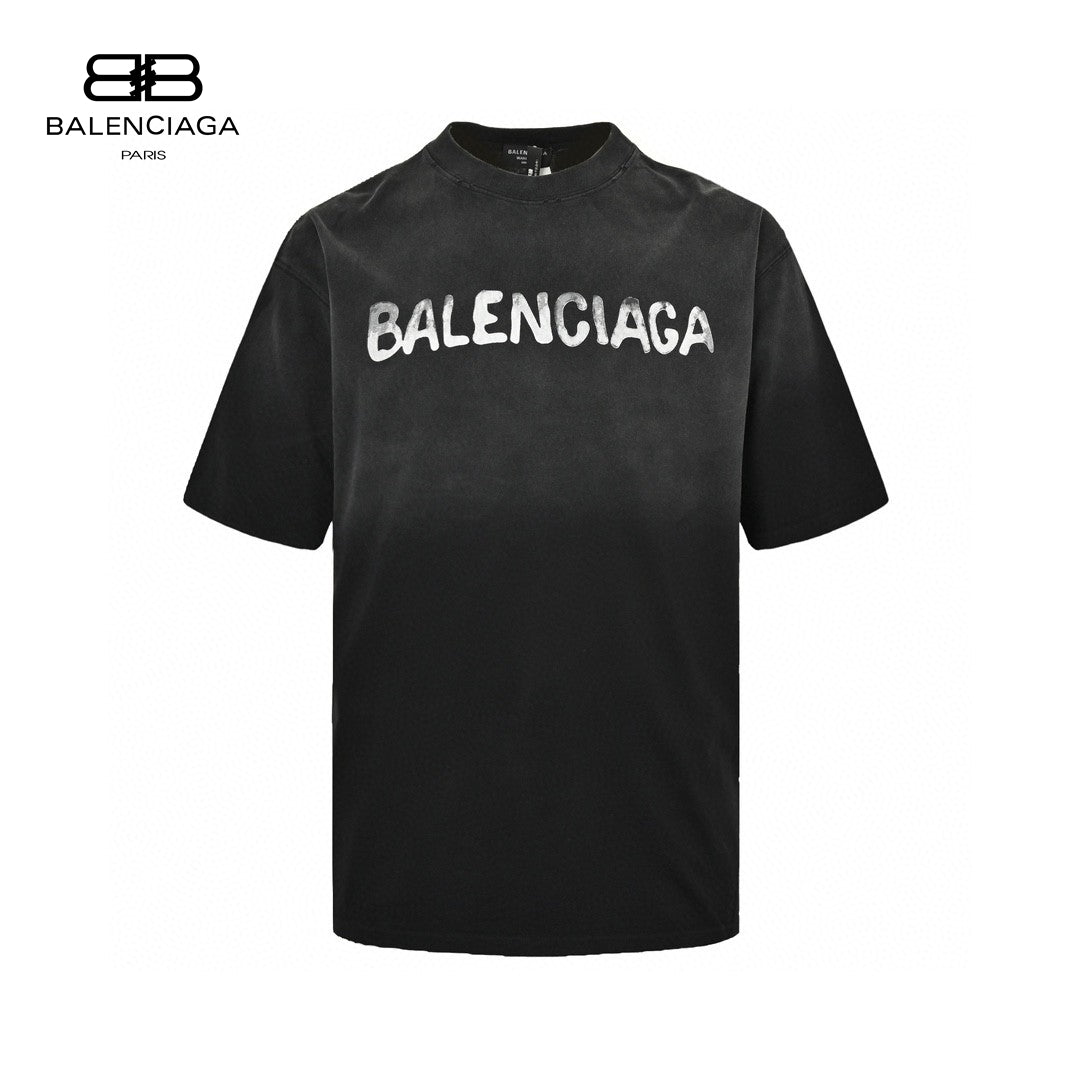 Balenciaga Spray-paint Logo T-shirt (black) Unisex Streetwear Limited Edition - The Balenciaga Spray-Paint Logo T-Shirt in black is a striking piece that combines casual style