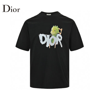 Dior Green Monster Graphic T-shirt - Black Unisex Streetwear Limited Edition - This Dior t-shirt features a playful green monster graphic intertwined with the brand name in