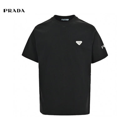 Prada Logo T-shirt (black) Unisex Streetwear Limited Edition - This Prada t-shirt in black features the iconic Prada logo on the chest and sleeve.