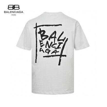 Balenciaga T-shirt With Bold Graphic - White Unisex Streetwear Limited Edition - The Balenciaga White T-Shirt with Bold Graphic is a statement piece for those who appreciate