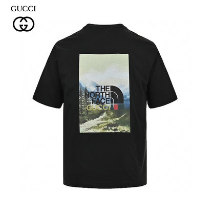 The North Face - Gucci Nature Print T-shirt (black) Unisex Streetwear Limited Edition - The North Face x Gucci Nature Print T-Shirt in black is a premium blend of