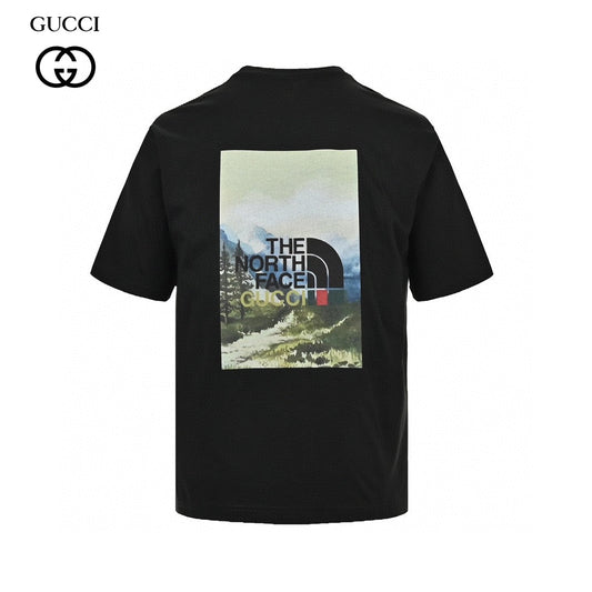 The North Face - Gucci Nature Print T-shirt (black) Unisex Streetwear Limited Edition - The North Face x Gucci Nature Print T-Shirt in black is a premium blend of