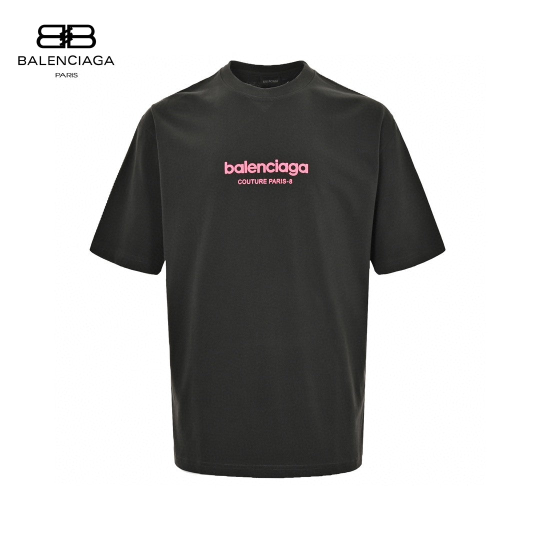 Balenciaga T-shirt - Black Unisex Streetwear Limited Edition - This Balenciaga t-shirt features a minimalist black design. The front is adorned with the Balenciaga