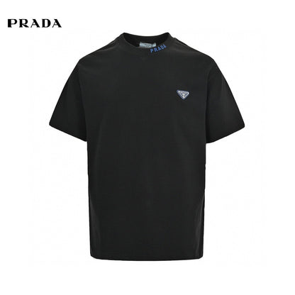 Prada Triangle Logo T-shirt - Black Unisex Streetwear Limited Edition - This Prada t-shirt features the iconic Prada triangle logo on the chest. Made from premium