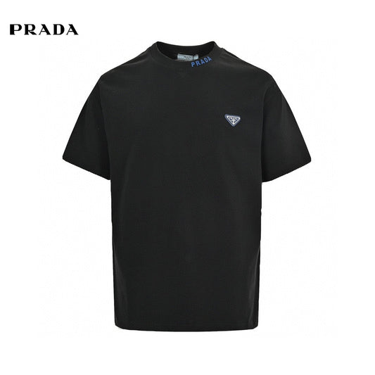 Prada Triangle Logo T-shirt - Black Unisex Streetwear Limited Edition - This Prada t-shirt features the iconic Prada triangle logo on the chest. Made from premium