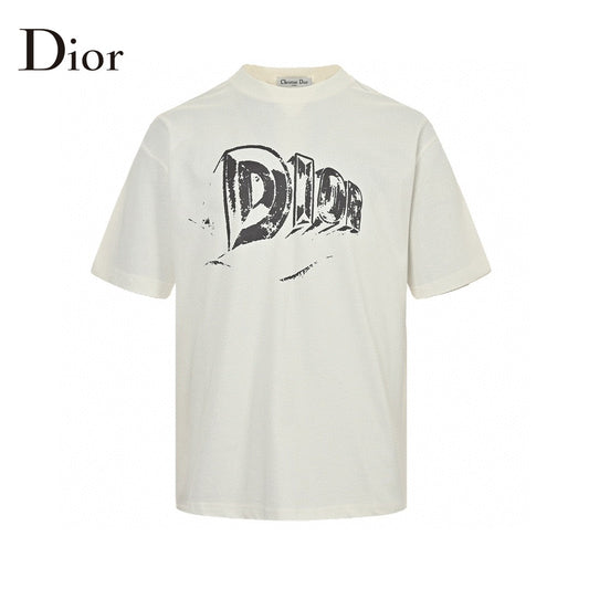 Dior T-shirt With Bold Logo - White Unisex Streetwear Limited Edition - The Dior White T-Shirt with Bold Logo is a stylish and comfortable addition to your