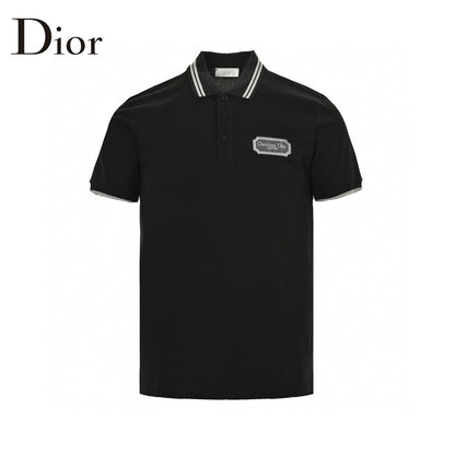 Dior Polo Shirt (black) Unisex Streetwear Limited Edition - This black Dior polo shirt combines timeless sophistication with contemporary flair. It features a Christian