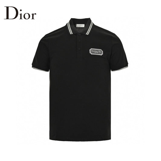 Dior Polo Shirt (black) Unisex Streetwear Limited Edition - This black Dior polo shirt combines timeless sophistication with contemporary flair. It features a Christian