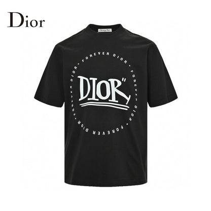 Dior 'forever Dior' T-shirt (black) Unisex Streetwear Limited Edition - The Dior 'Forever Dior' T-Shirt in black features a bold, circular graphic with the iconic