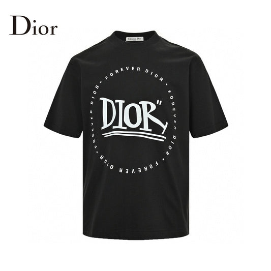 Dior 'forever Dior' T-shirt (black) Unisex Streetwear Limited Edition - The Dior 'Forever Dior' T-Shirt in black features a bold, circular graphic with the iconic