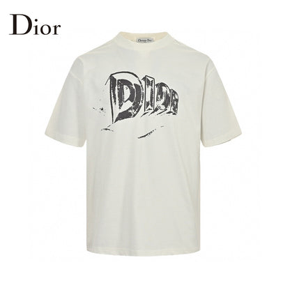 Dior Graphic T-shirt - White Unisex Streetwear Limited Edition - The Dior White Graphic T-Shirt is a stylish and modern piece, perfect for those who