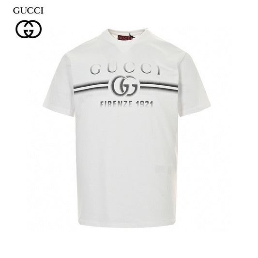 Gucci T-shirt With Firenze 1921 Logo - White Unisex Streetwear Limited Edition - The Gucci White T-Shirt with Firenze 1921 Logo epitomizes luxury and classic style. Made from