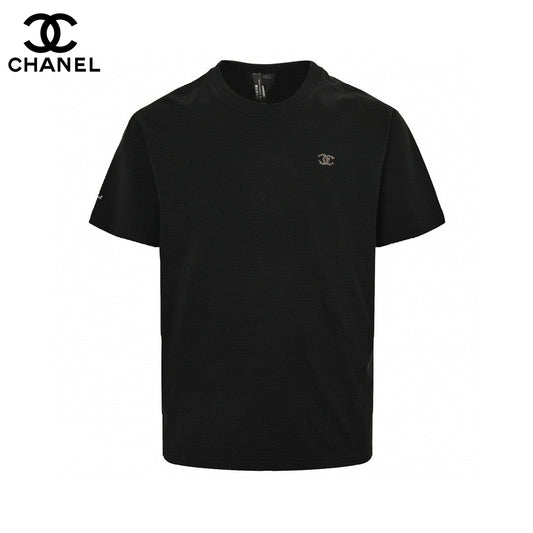 Chanel Classic Logo T-shirt In - Black Unisex Streetwear Limited Edition - The Chanel Classic Logo T-Shirt in black is a sophisticated and stylish addition to any