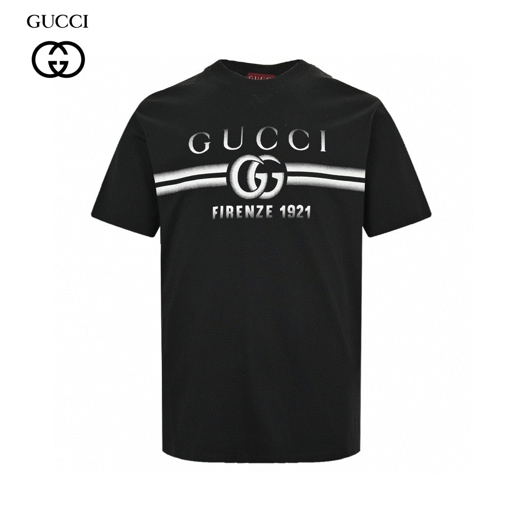 Gucci T-shirt With Firenze 1921 Logo - Black Unisex Streetwear Limited Edition - The Gucci Black T-Shirt with Firenze 1921 Logo combines luxurious comfort with a nod to