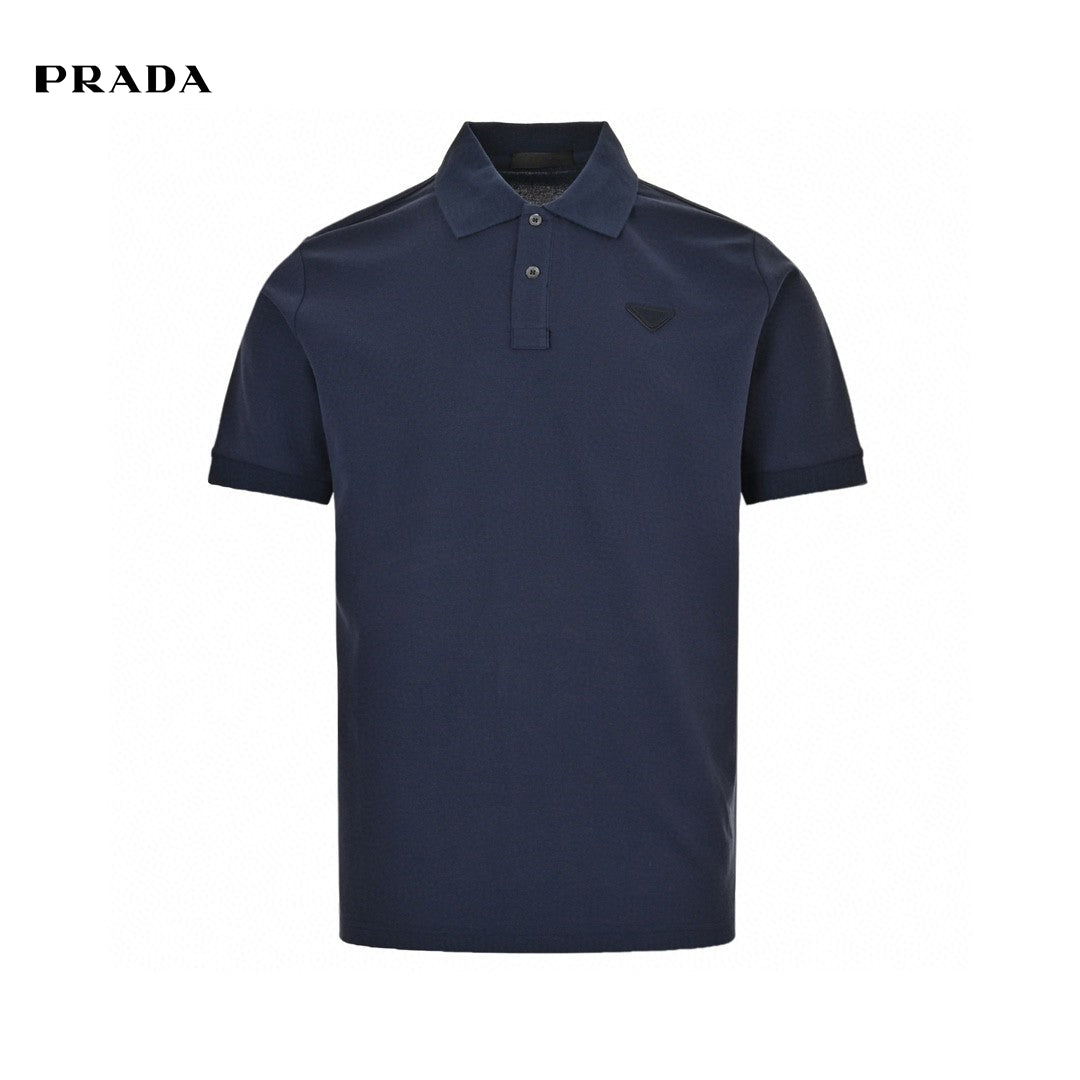 Prada Classic Polo Shirt - Navy Unisex Streetwear Limited Edition - This Prada polo shirt features a timeless design in a sleek navy color. With a