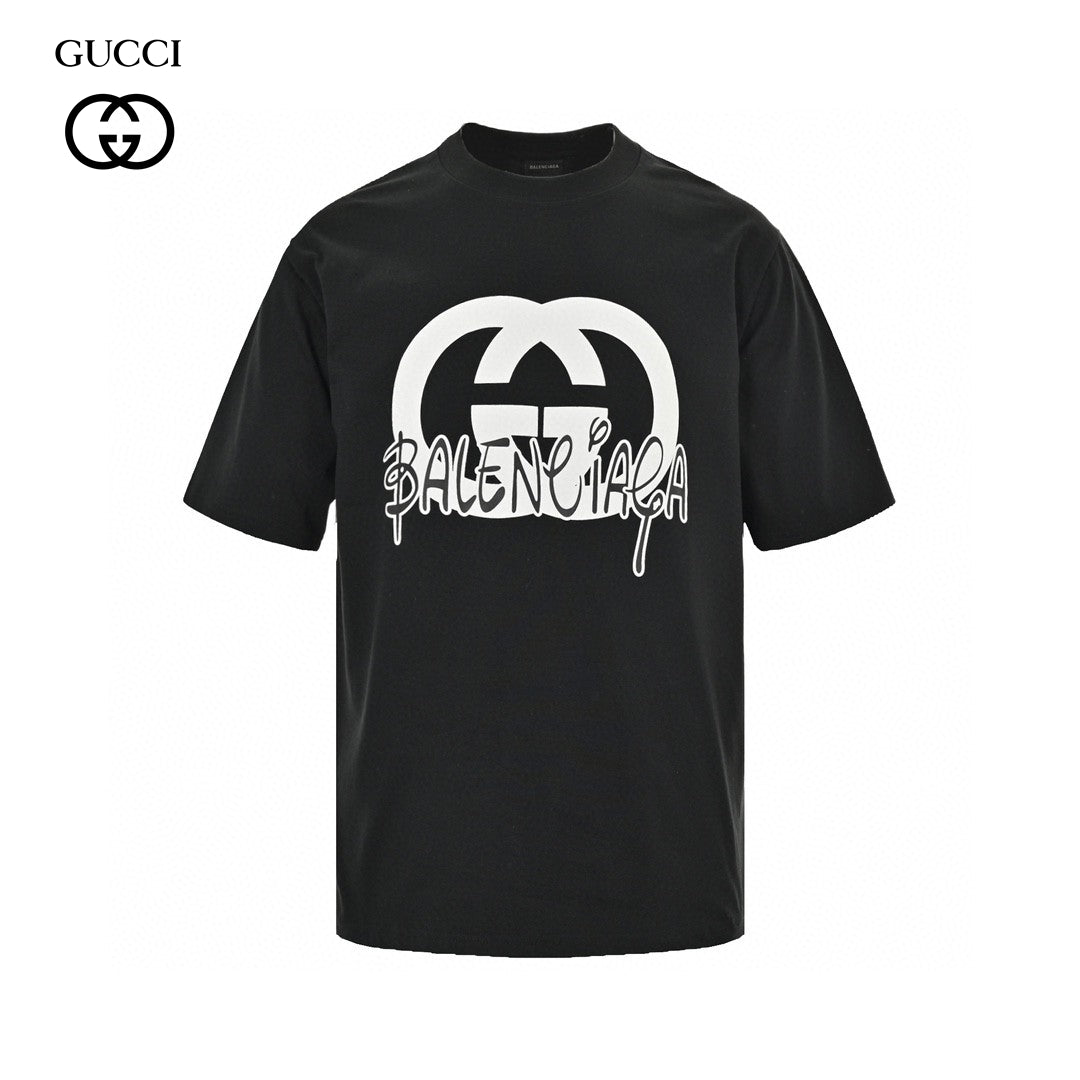 Gucci - Balenciaga Hacker Project T-shirt (black) Unisex Streetwear Limited Edition - The Gucci x Balenciaga Hacker Project T-Shirt in black is a distinctive piece from the