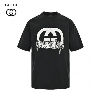 Gucci - Balenciaga Hacker Project T-shirt (black) Unisex Streetwear Limited Edition - The Gucci x Balenciaga Hacker Project T-Shirt in black is a distinctive piece from the