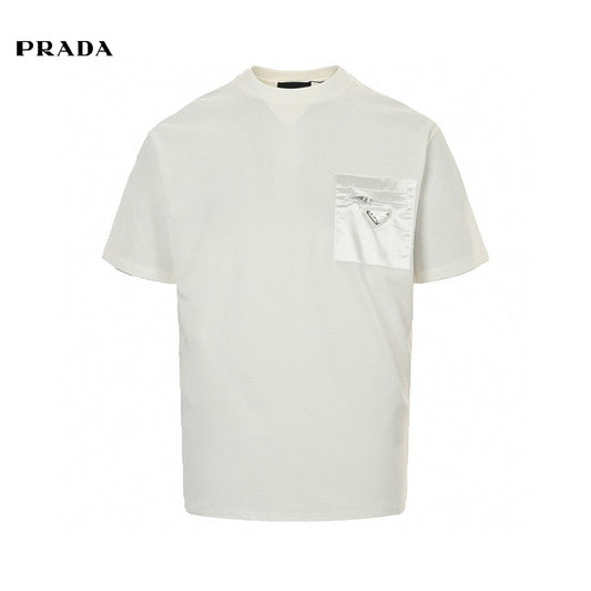 Prada Pocket T-shirt Unisex Streetwear Limited Edition - This Prada t-shirt features a distinctive chest pocket with the Prada logo. Made from premium