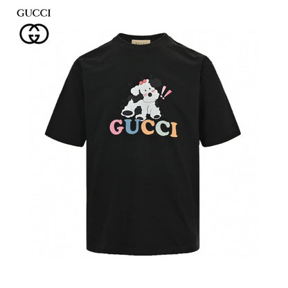Gucci Cartoon Cow Logo T-shirt (black) Unisex Streetwear Limited Edition - The Gucci Cartoon Cow Logo T-Shirt in black brings a playful twist to luxury fashion.