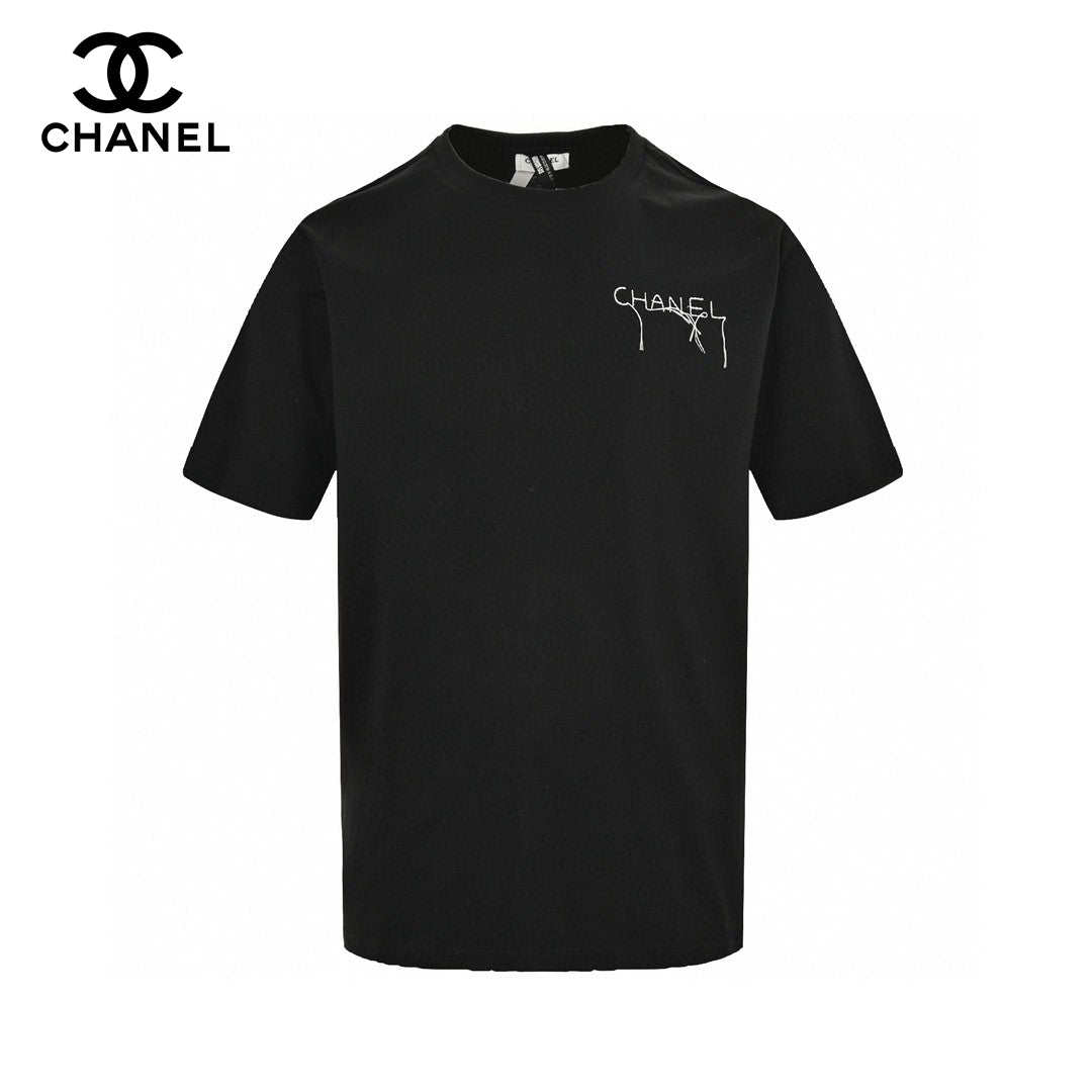 Chanel Logo T-shirt (black) Unisex Streetwear Limited Edition - This black Chanel T-shirt features a minimalist design with the Chanel logo elegantly displayed on