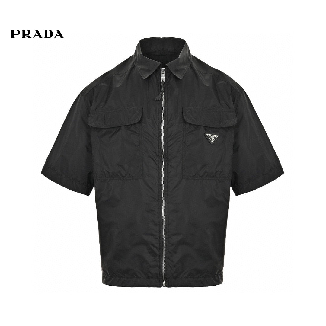 Prada Short-sleeve Jacket - Black Unisex Streetwear Limited Edition - This Prada jacket features a stylish design with a black color. It includes a full-zip