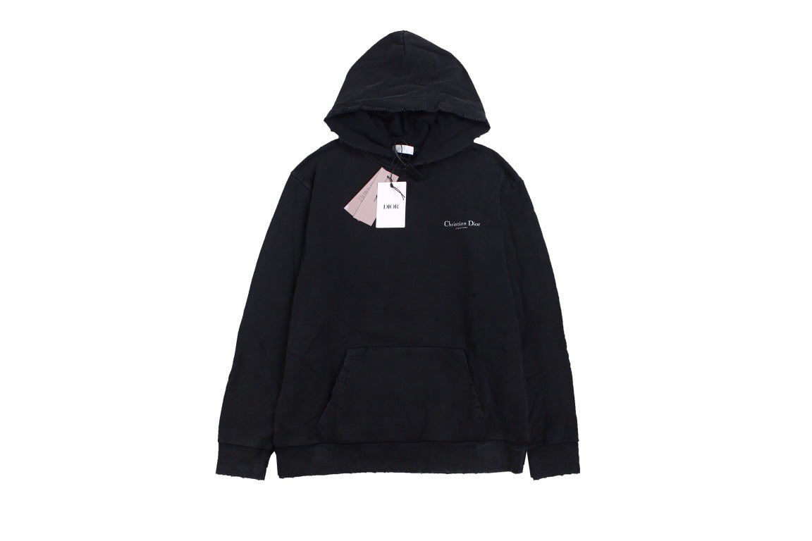 Dior Hoodie - Black Unisex Streetwear Limited Edition - This Dior hoodie features a sleek black design with a subtle 'Christian Dior' logo on